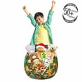 thumbnail image 3 of Tropical Storage Toy Bag Chair, Watercolor Exotic Parrots Juicy Pomegranate Lemons Orange Flowers and Palm Leaves, Stuffed Animal Organizer Washable Bag, Large Size, Multicolor, by Ambesonne, 3 of 3