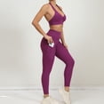 thumbnail image 4 of Traje de ejercicio de fitness para yoga con cintura en V y bolsillos laterales en la cadera con tirantes ajustables tipo halter, 4 of 6
