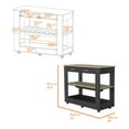 thumbnail image 2 of Nmkwnr 2 Drawers Kitchen Cart with 2 Shelves and Wheels, Wood Top Kitchen Island for Dining Room, Bar, Black+Brown, 2 of 7