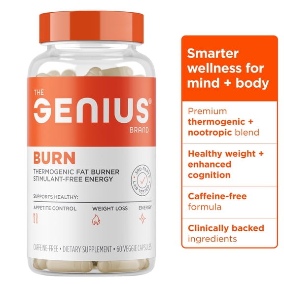 The Genius Brand Burn, Caffeine-Free - 60 Veggie Capsules