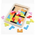 thumbnail image 1 of Rompecabezas de tangram de madera de 40 piezas para niños, caja de rompecabezas, juego de rompecabezas de madera, bloques de construcción, regalo de educación intelectual para niños, 1 of 5