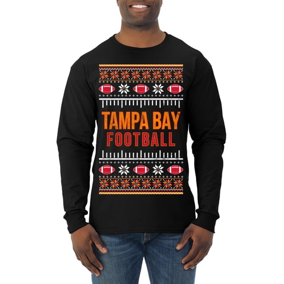 Wild Bobby City of Tampa Bay TB American Football Fantasy Fan Sports Men Long Sleeve Shirt, Black, XX-Large
