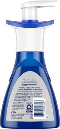 Dawn Ultra Platinum Foam Dishwashing Foam, Fresh Rapids Scent, 10.1 fl oz (Packaging May Vary) (Pack of 4)
