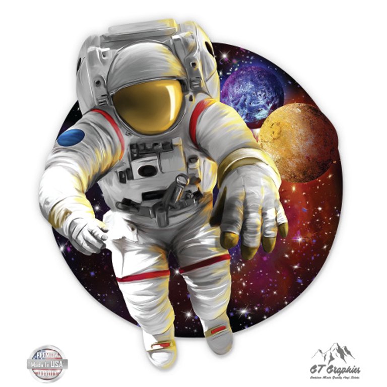 Floating Cosmonaut Spaceman Vinyl Sticker