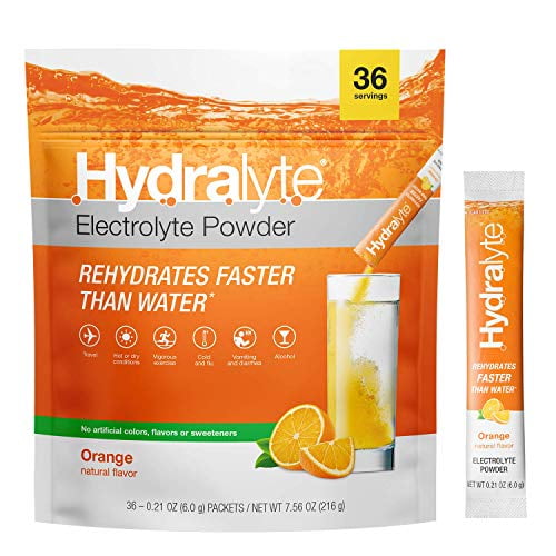 Hydralyte AllNatural Electrolyte Hydration Powder Sticks, Instant