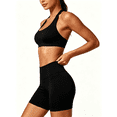 thumbnail image 4 of JYTJYT Women's 2‑Piece Seamless Workout Outfit, Halter Neck Sports Bra with High Waist Shorts, Soft Stretch Activewear Yoga Gym Set, 4 of 11