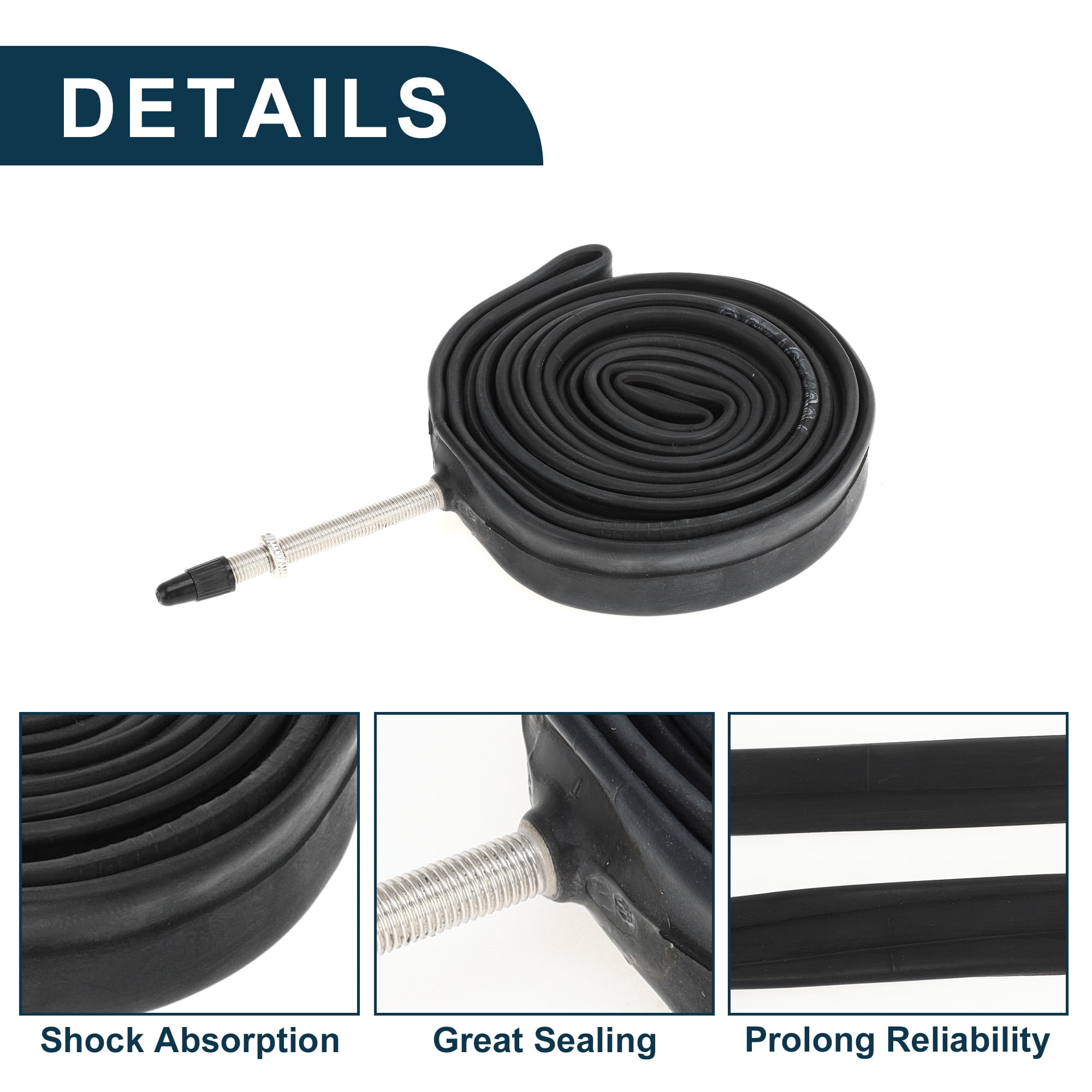 Unique Bargains Bike MTB Cycling Inner Tire 700x23/25C Durable 60mm French Type Valve