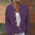 thumbnail image 2 of iOPQO Sweater Cardigan Womens Button Up Cardigan Womens Cardigan Casual Outerwear Button Cardigans for Women Fall Cardigans for Women Knitted Cardigan Purple XXL, 2 of 8