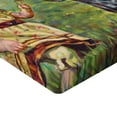 thumbnail image 2 of Ambesonne Colorful Fitted Sheet, Flower Dog with a Girl, Twin XL Size, Multicolor, 2 of 3