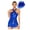 Royal Blue, variant on Women Sequin Tassel Latin Dance Bodysuit With Hat Fringe Tango Samba Dance Dress Ballroom Silver XL