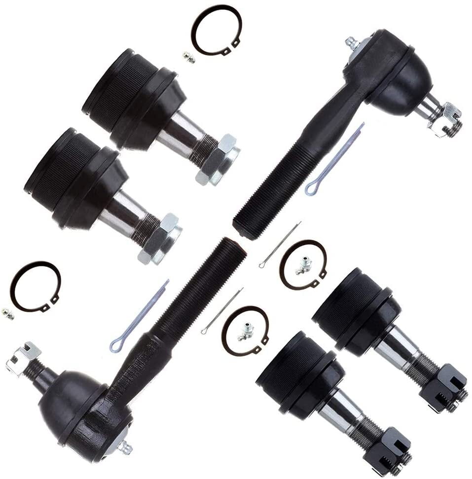 6pcs Front Inner Outer Tie Rod Adjusting Sleeve Center Link for 1980-1996 Ford F-100 F-150 F-250 F-350 Bronco RWD ECCPP Suspension 