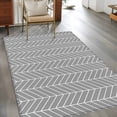 thumbnail image 3 of Grey Herringbone Stripes Washable Area Rugs 4'x6', Modern Abstract Geometric Gray Simple Lines Low Pile Throw Living Room Rug Non-Slip Sturdy Edge Binding Carpet for Indoor Entryway Bedside Kitchen, 3 of 9