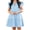 Blue, variant on Plus Size Women V-neck Short Sleeve A Line Ruffle Mini Dress