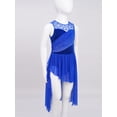 thumbnail image 4 of vastwit Girls Sleeveless Lyrical Dance Dress Lace High Low Skirt Leotard Ballet Modern Contemporary Dancewear Blue 10, 4 of 8