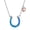 Blue opal, variant on Horseshoe Necklace for Women 925 Sterling Silver Lucky Horse equestrian Horse shoe stirrup Jewelry Gifts “15+2'' (silver)