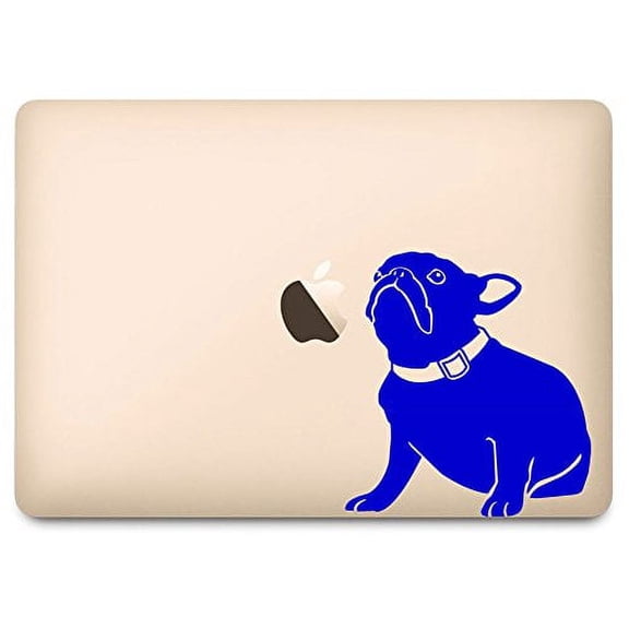 Blue Bella the French Bulldog Sitting Decal for 12" Macbook