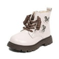 thumbnail image 4 of vokkrv Girls Ankle Boots Kids Side Zipper Round Toe PU School Shoes Hiking Cute Soft Shoes, 4 of 7