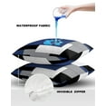 thumbnail image 5 of Outdoor Throw Pillow Cover Blue Black White Grey Art Waterproof Cushion Covers 2 Pack Splicing Modern Color Block Pillow Cases Home Decoration for Patio Garden Couch Sofa, 5 of 7