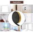 thumbnail image 5 of Billuyoard Tiras de sellado de puerta autoadhesivas en forma de D de 10M, espuma autoadhesiva para ventana, herramientas de aislamiento acústico Decoración del hogar negro, 5 of 5