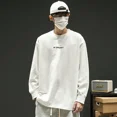 thumbnail image 3 of Camiseta para hombre, holgada, cuello redondo, estampada, para hombre, jerséis de manga larga, con citas, sudaderas informales, ajuste regular, algodón, talla XXL, Japón, 3 of 5