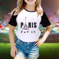 thumbnail image 2 of Kids Big Boys Girls Summer T-Shirts Fashion Games Letter Graphic Printed Raglan Color Block Short Sleeved Pullover Tee Blouse Spring Shirts For Boy 13-14T, 2 of 4