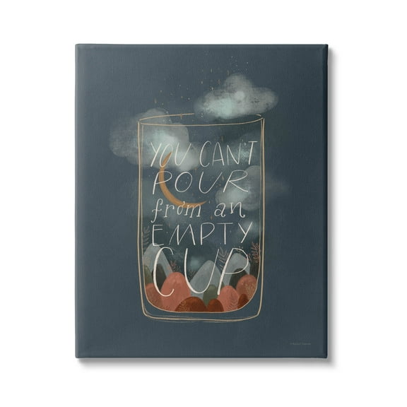 Stupell Industries Can't Pour From Empty Cup Inspirational Quote Minimal , 16 x 20, Design by Rachel Nieman