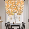 thumbnail image 3 of Spring Botanical Tie Up Curtains for Windows, Adjustable Balloon Window Shades, Watercolor Floral Flowers Botanical Yellow Kitchen Window Treatments Farmhouse Short Curtains with Rod Pocket 42"x45", 3 of 8