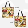 thumbnail image 3 of Vsdgher Vehicles print Tote Bag for Women Shoulder Bag with Zipper Large Shoulder Bag Handle Handbag Portable Washable for Travel, Work, 3 of 8