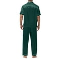 thumbnail image 5 of Wancir Mens Silk Satin Pajamas Set Long Sleeve Sleepwear Button-Down Pj Two-piece Loungewear with Long Pants S-XXL, 5 of 5