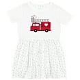 thumbnail image 3 of Inktastic Easter Red Firetruck with Pink Hearts Girls Toddler Dress, 3 of 5