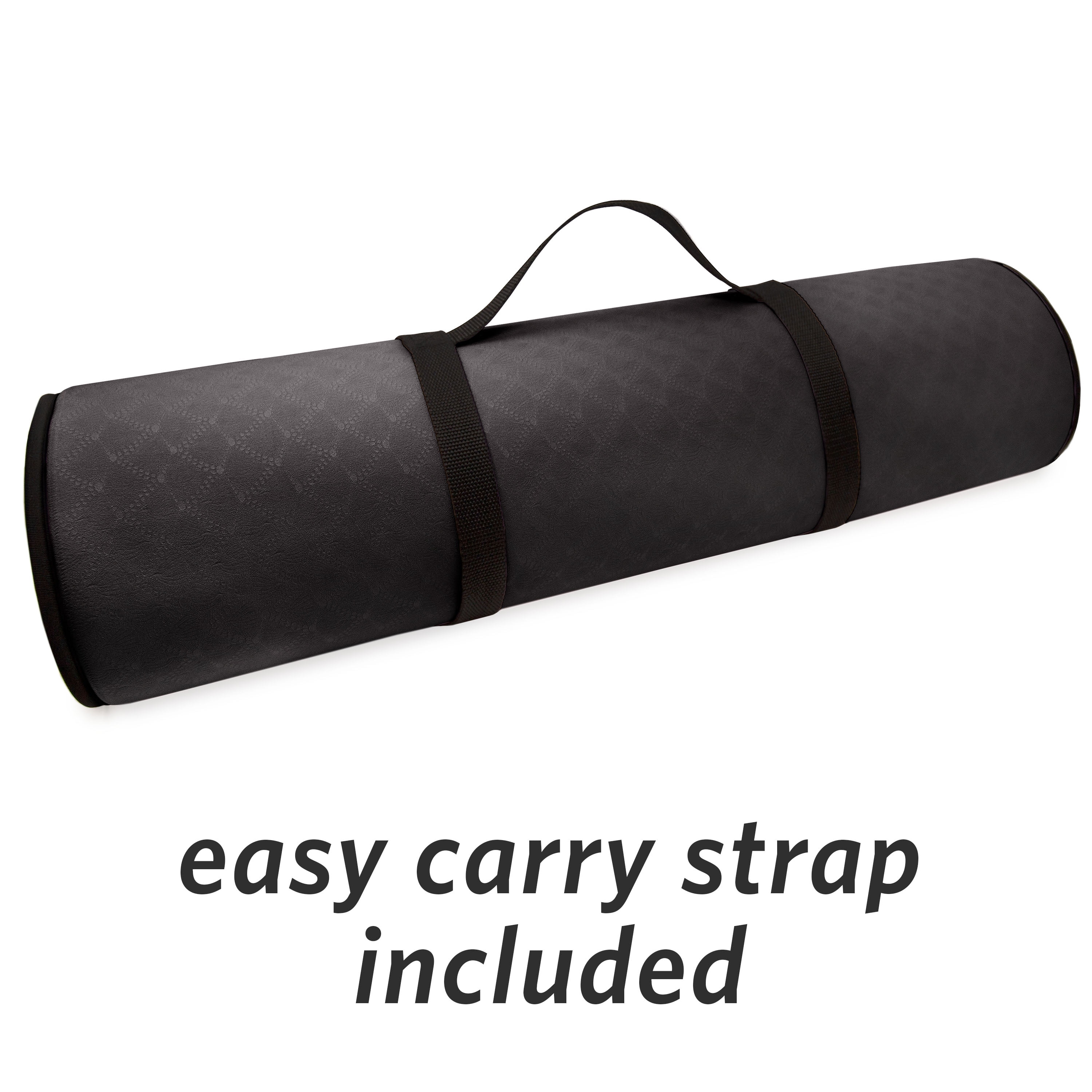 Microdry Yoga Mat Extra Thick Skid Resistant 72" x 26" Black