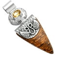 thumbnail image 3 of Coquina Fossil Jasper & Citrine 925 Sterling Silver Pendant Jewelry P-1545 SDP144488, 3 of 5