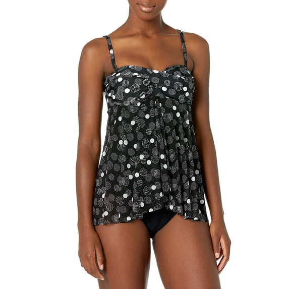 $138 Profile by Gottex Women's Standard Bandeau Flyaway One Piece Black Size 6