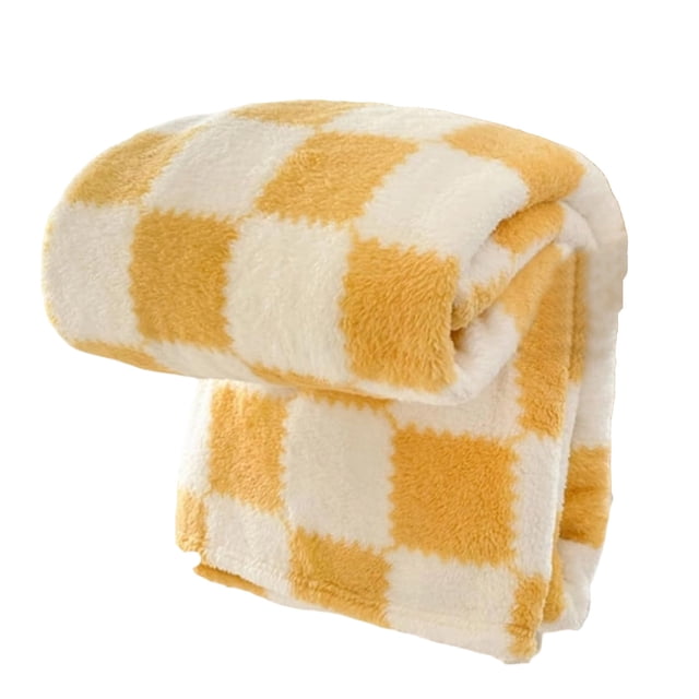 Yellow Extra Large Fleece Blanket Suitable For King Bed And Sectional Sofa Delivers Superior Comfort And Insulation 47.24X78.74 Inch
