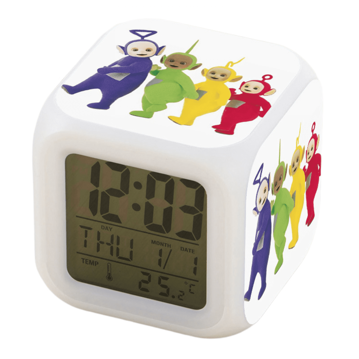 JUSTUP Alarm Clock for Kids Room, LED Digital Bedroom Alarm Clock Easy Setting Cube Wake Up