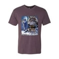 thumbnail image 2 of Wolves and the Moon in the Winter Night | Mens Animal Lover Premium Tri Blend T-Shirt, Vintage Purple, Medium, 2 of 3