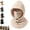 1beige, variant on Double Layer Fleece Hooded Hat, 3-in-1 Winter Balaclava Face Cover with Adjustable Drawstring for Skiing, Hiking, Cycling and Outdoor Activities