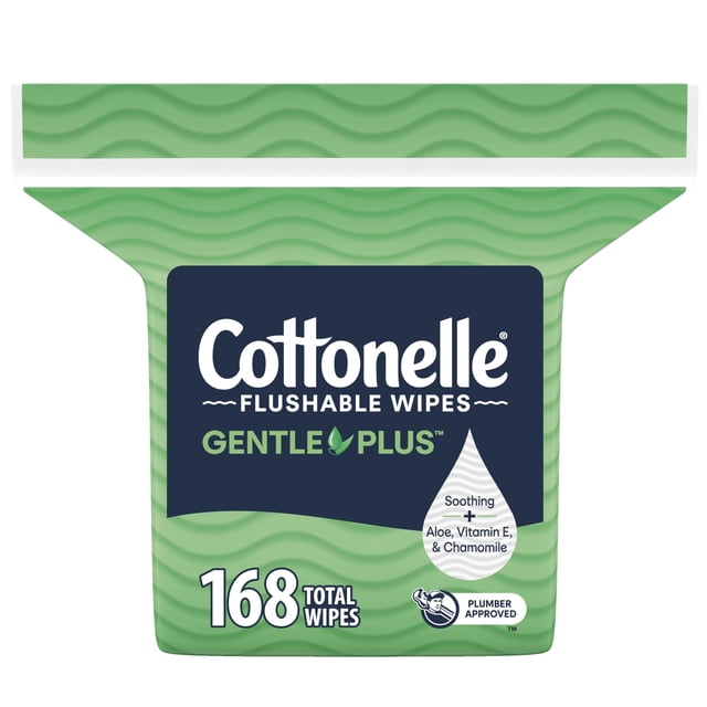 Toallitas húmedas desechables Cottonelle GentlePlus Aloe, 168 unidades