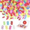 thumbnail image 1 of Conectores de bandas de goma, kit de bricolaje para pulseras y collares, perfecto para crear accesorios de joyería, 500 clips en forma de S de colores para bandas de telar, 1 of 7