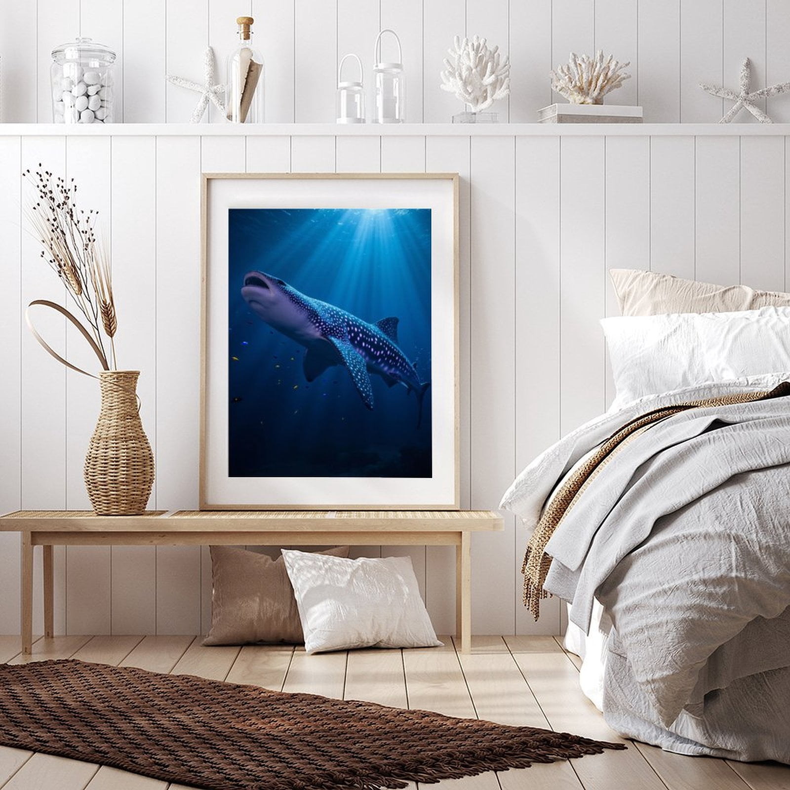 Diamond Art Kits for Adults - 5d Whale Shark Ocean Glow Diamond Painting for Adults, Diamond Art for Adults Beginners, Diamond Painting Kits for Adults for Home Wall Decor
