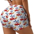 thumbnail image 1 of Fotbe Cartoon Helicopter Shorts Sin Costuras – Shorts Deportivos de Cintura Alta para Mujer, Elásticos para Gimnasio, Yoga, Running o Ciclismo-Medium, 1 of 8