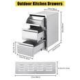 thumbnail image 4 of Accreate Outdoor Kitchen Drawers, Flush Mount Triple Access BBQ Drawers with Stainless Steel Handle, BBQ Island Drawers for Outdoor Kitchens or BBQ Island Patio Grill Station, 4 of 8