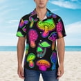 thumbnail image 4 of Bixox Men's Hawaiian Shirts Men's Bright Mushrooms Print Short-Sleeve Shirt-Large, 4 of 8