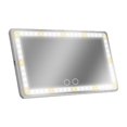thumbnail image 1 of Espejo de maquillaje y reparación recargable para llevar en movimiento Espejo de tocador para automóvil con pantalla táctil y luces LED, 1 of 5
