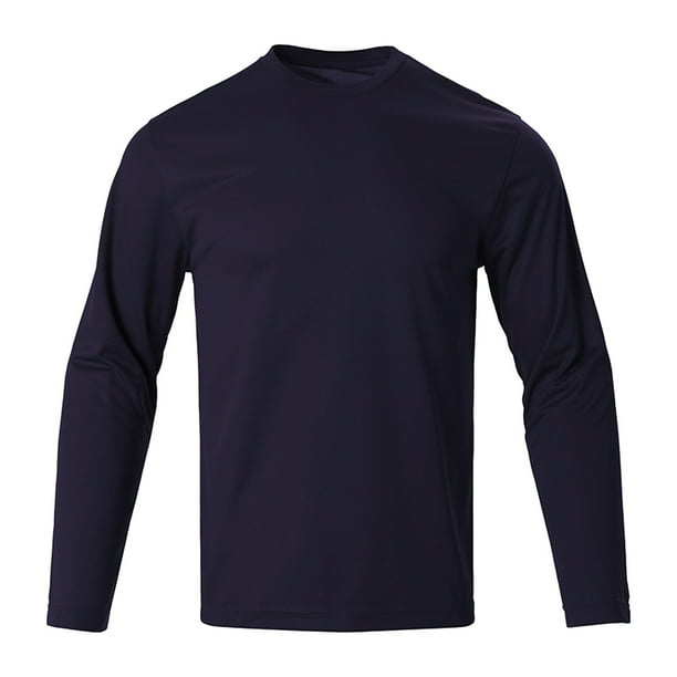 pstuiky camisas de manga larga para hombre, Camiseta deportiva holgada de manga larga con cuello redondo para hombre top de hombre m