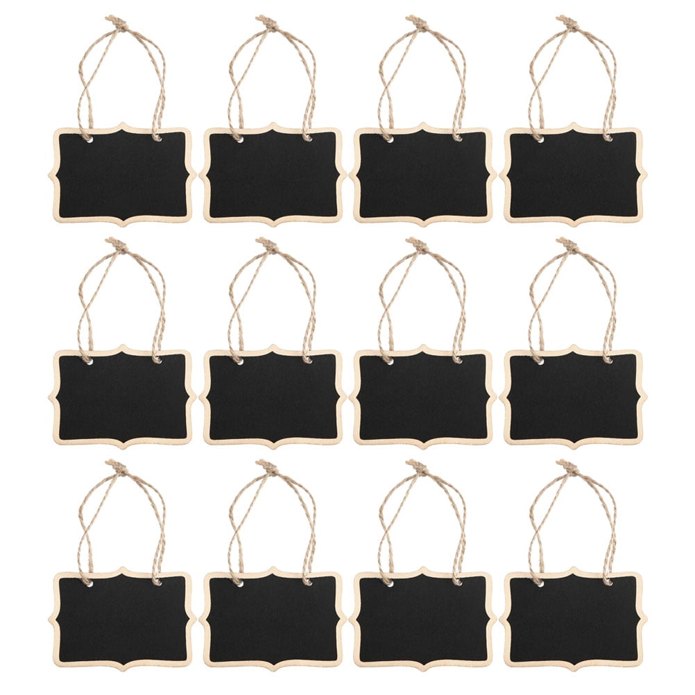 Hanging Chalkboard Blackboard Wooden Mini Tags Sign Small Board