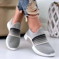 thumbnail image 5 of JINMGG Sneakers for Women Plus Clearance Women's Fashion Casual Rainbow Slip On Mesh Breathable Sport Sneakers Shoes Gray 39, 5 of 7
