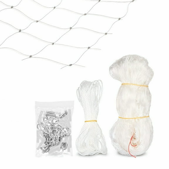 Cat Safety Balcony Net, 7.9x3 m/26x10 FT Pet Protection Netting with Installation Kit - Heavy Duty Transparent Mesh for Cats Dogs Safety - Customizable Fall Prevention Net with 1.2"/3 cm Grid