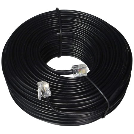 iMBAPrice 100 Feet Long Telephone Extension Cord Phone Cable Line Wire - Black