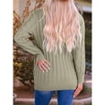 thumbnail image 4 of Suéter de Punto de Larga para Mujer, Otoño 2025, Cárdigan Abierto con Botones, Prenda Exterior Holgada Verde 4XL, 4 of 8